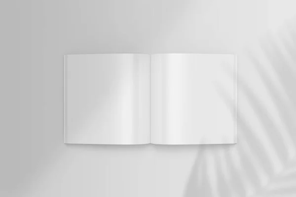 Realistische Draufsicht Öffnete Quadratische Magazine Oder Broschüren Für Schreibwaren Und — Stockfoto