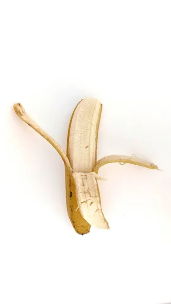 Fresh Peeled Banana Isolated White — Stockfoto