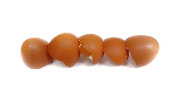 Zole Edilmiş Beyaz Arkaplanda Yumurta Kabukları — Stok fotoğraf