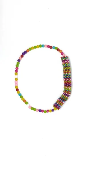 Plastic Acrylic Bead Necklace Isolated White Background Accessory Necklace — Stock Photo, Image