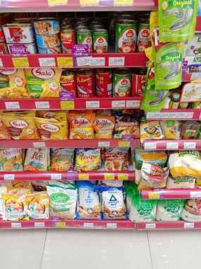 Jakarta,Indonesia-July 8th 2022:Merchandise display at the supermarket.Ingredients for cooking