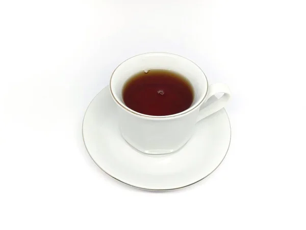 Uma Xícara Chá Isolado Fundo Branco — Fotografia de Stock