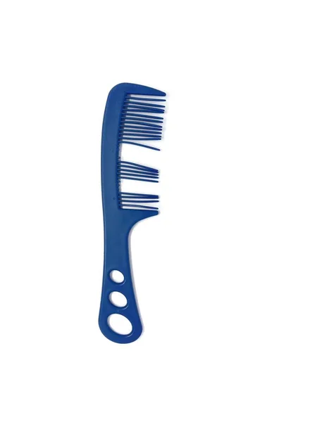 Broken Comb Isolated White Background Blue Comb — Stock Photo, Image