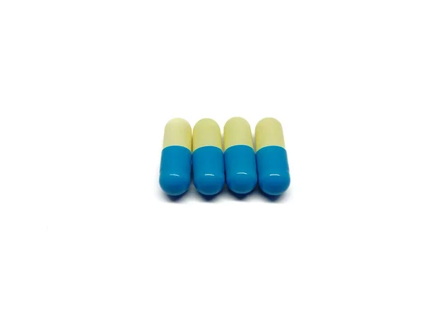 Pharmaceutical Medicine Capsules White Background Close — Stock Photo, Image