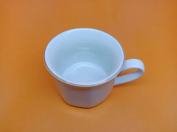 Cup Coffee Isolated Orange Background Empty Cup — ストック写真