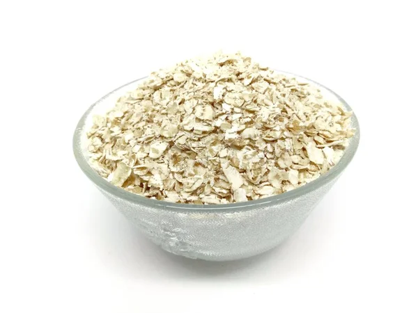 Dry Oatmeal Bowl Isolated White Background — Stock Photo, Image