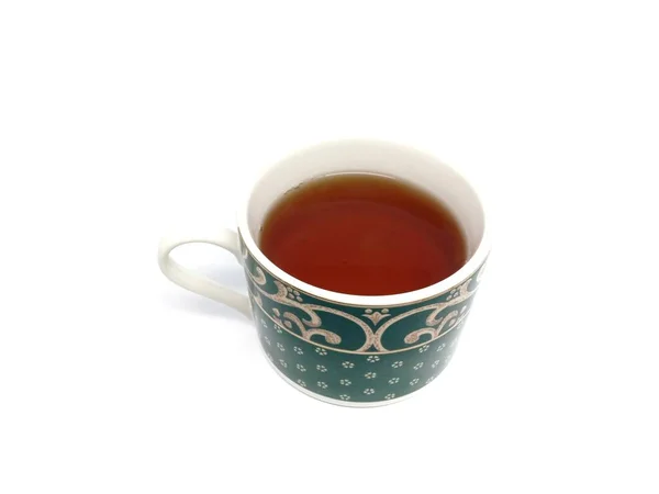 Uma Xícara Chá Isolado Fundo Branco — Fotografia de Stock
