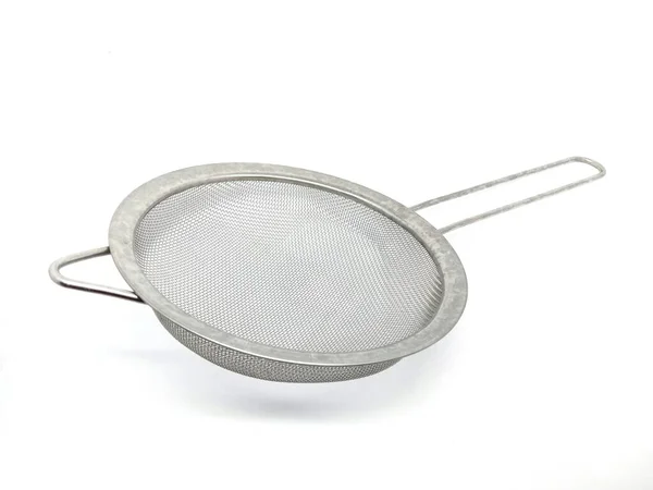 Metal Cooking Filter Isolated White Background — Photo