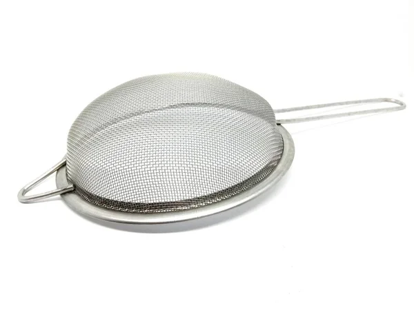 Metal Cooking Filter Isolated White Background — Foto de Stock