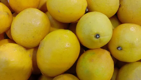 Ripe Yellow Lemons Close Background Texture — Φωτογραφία Αρχείου