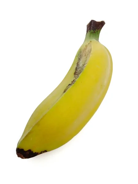 One Banana Isolated White Background Ripe Fresh Banana — Stockfoto