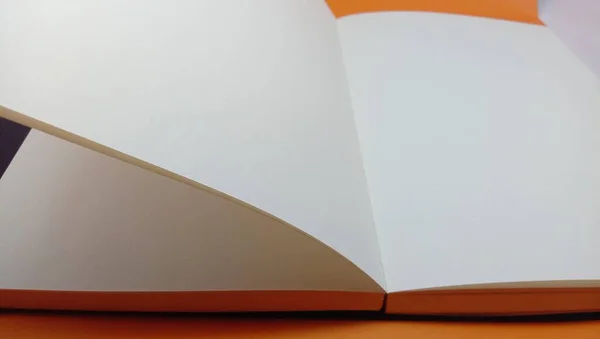 Opened Book Isolated Orange Background — Stockfoto
