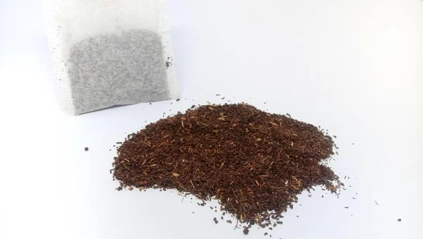 Tea Bag Tea Powder Isolated White Background — Stok fotoğraf