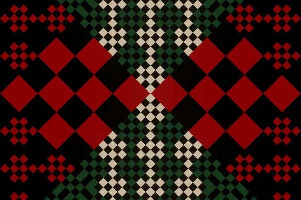 Seamless Ethnic Rotary Repeat Fabric Tile Design Beautiful Geometric Ornament — ストック写真