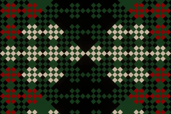 Seamless Ethnic Rotary Repeat Fabric Tile Design Beautiful Geometric Ornament — ストック写真