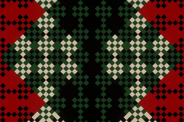 Seamless Ethnic Rotary Repeat Fabric Tile Design Beautiful Geometric Ornament — Stockfoto