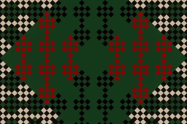 Seamless Ethnic Rotary Repeat Fabric Tile Design Beautiful Geometric Ornament — Zdjęcie stockowe
