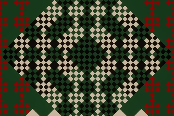 Seamless Ethnic Rotary Repeat Fabric Tile Design Beautiful Geometric Ornament — Stockfoto