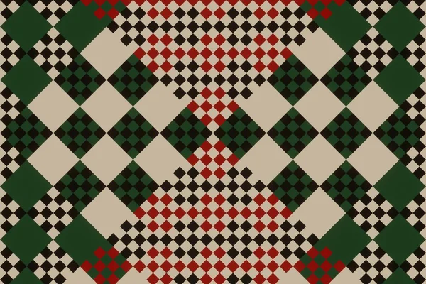 Seamless Ethnic Rotary Repeat Fabric Tile Design Beautiful Geometric Ornament — Stock Photo, Image
