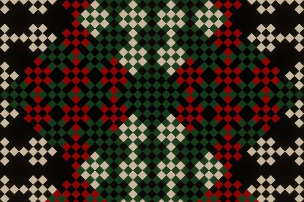 Seamless Ethnic Rotary Repeat Fabric Tile Design Beautiful Geometric Ornament — 图库照片