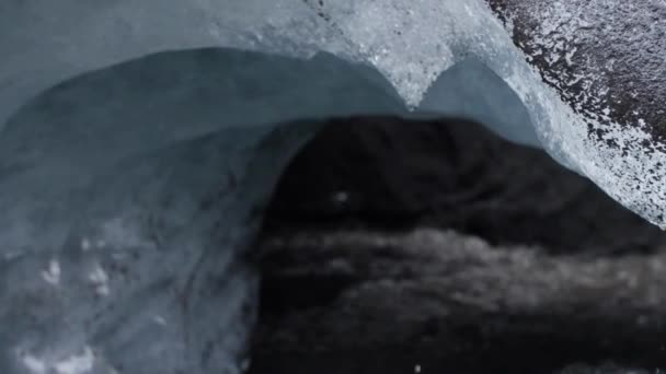 Close Derretendo Gelo Iceberg Derretendo Lagoa Pôr Sol Mudança Climática — Vídeo de Stock