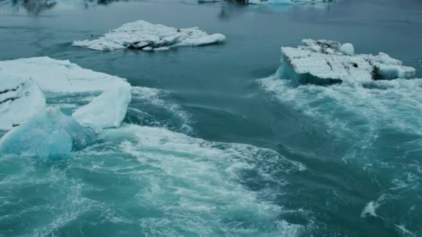 Antarktis Riesiges Schwimmendes Eis Aus Schmelzenden Gletschereisbergen Problem Der Globalen — Stockvideo