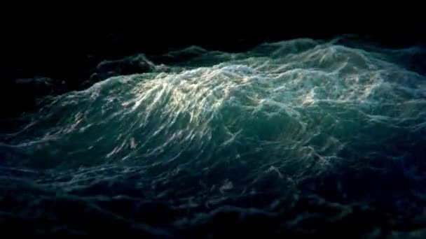 Golven Van Water Van Oceaan Zee Hoogtij Stormachtige Zee Scène — Stockvideo