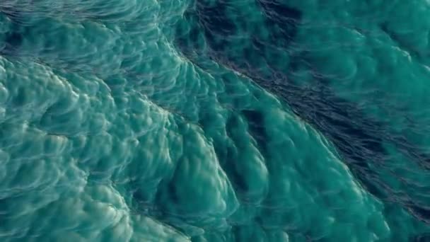Widok Lotu Ptaka Ocean Pływy Fala Woda Plaża Offshore Piękna — Wideo stockowe