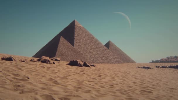 Architecture Tomb Pyramid Sun Desert World Travel Summer Backgrounds Footage — Stock Video
