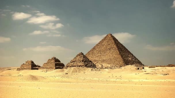 Αρχιτεκτονική Τάφος Πυραμίδα Ήλιος Και Έρημος Κόσμος Ταξίδια Καλοκαίρι Backgrounds — Αρχείο Βίντεο
