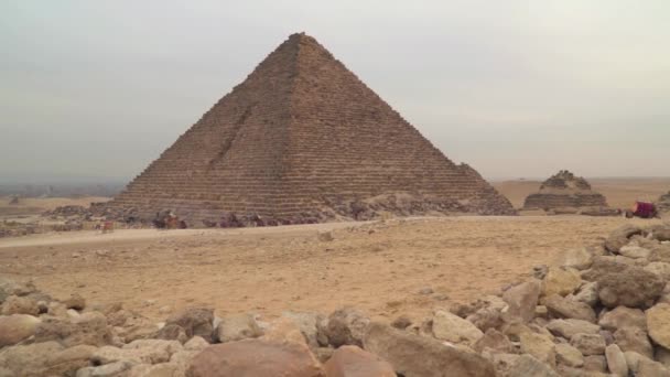 Turismo Africa Viaggi Giza Viaggi Sabbia Deserto Esplorazione Punto Riferimento — Video Stock