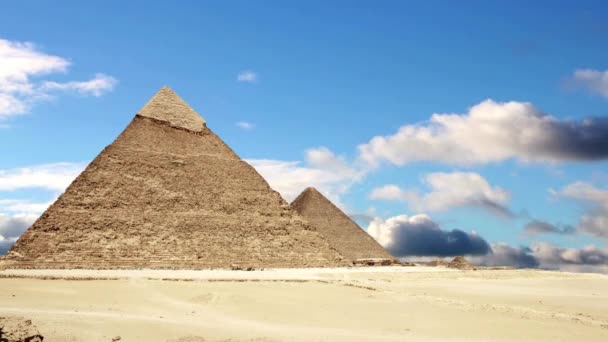 Monumento Architettura Tomba Piramide Giza Mattina Avventura Giorno Sfondi Illustrazione — Video Stock