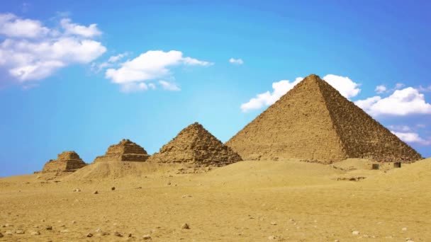Pirámide Cairo Monumento Cielo Ciudad Sitio Piedra Antiguo Viaje Paisaje — Vídeos de Stock