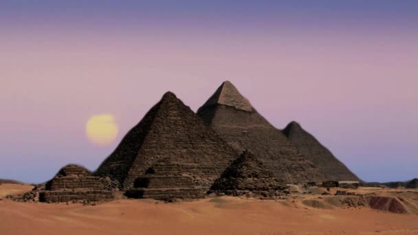 Ancient Pyramid Sky Architecture Monument Famous Pyramids Egypt Yellow Backgrounds — Stock Video