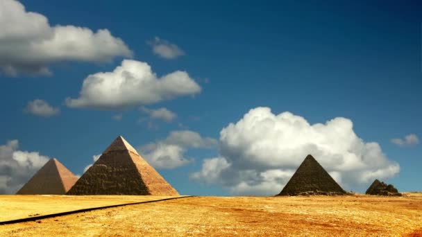 Deserto Túmulo Giza Pirâmide Arquitetura Arte Viagens Exploração Anúncios Metragem — Vídeo de Stock