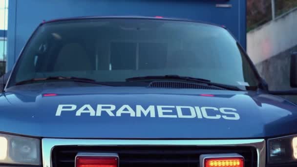 Ambulance Lights Flicker Turned Siren Flashing Law Enforcement Emergency Vehicle — 비디오