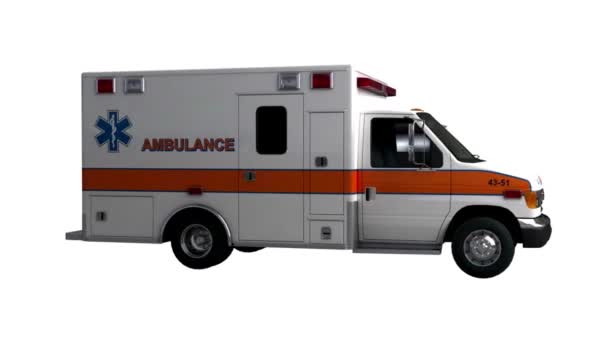 Illustratie Van Ambulance Auto Rijdt Oproep Met Sirene Ingeschakeld Concept — Stockvideo