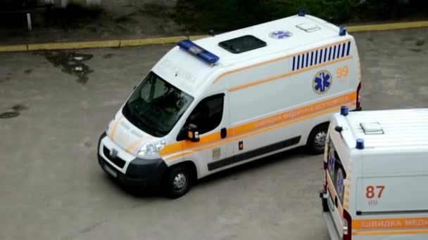 Ambulance Car Emergency Medical Transportation Road Vehicle Going Hospital Health — Vídeo de stock