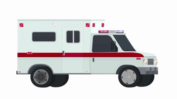 Illustration Ambulance Car Rides Call Siren Turned Concept Health Insurance — Stockvideo