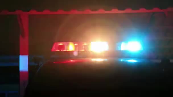 Lampu Berkedip Strobe Pada Ambulans Darurat Kendaraan Mobil Latar Belakang — Stok Video