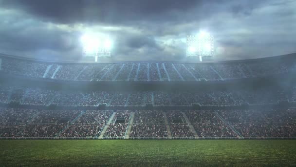 Fußball Wettbewerb Stadionspiel Fußballspiel Mit Crowd Supporter Gewinnt Video — Stockvideo