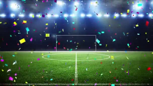 Sport Championship Football Playground Confetti Reflection Lamp Video Backgrounds — Vídeo de Stock