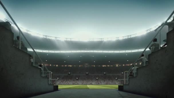 Lâmpada Estádio Fundo Azul Com Iluminação Lâmpada Cúpula Ilustração Animaton — Vídeo de Stock