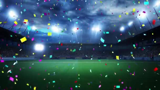 Παιδική Χαρά Πρωτάθλημα Ποδοσφαίρου Λάμπα Αντανάκλασης Κομφετί Βίντεο Υπόβαθρα — Αρχείο Βίντεο