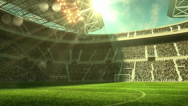 Stadium Soccer Ball Sphere Illustration Night Sky Illustration Footage — Vídeos de Stock