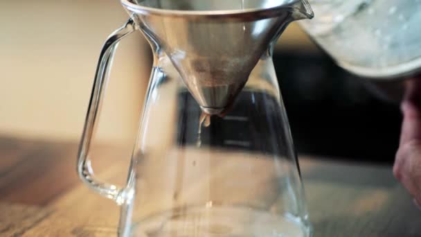 Καφέ Φλιτζάνι Καφεΐνη Ζυθοποιία Close Σταγονόμετρο Διάλειμμα Καφέ Μπαρ Εικόνα — Αρχείο Βίντεο