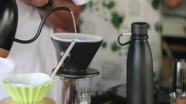 Caffeine Morning Coffee Close Black Freshness Cooking Backgrounds — Stock videók