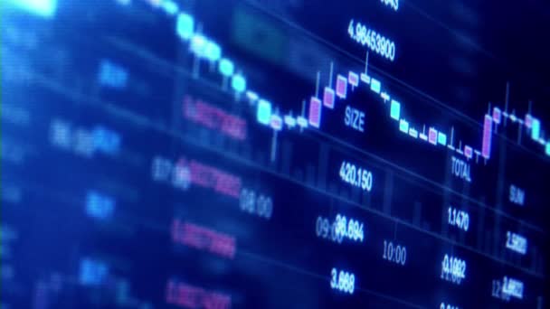 Анимация Графика Фондового Рынка Online Market Exchange График Биткойна Зеленый — стоковое видео