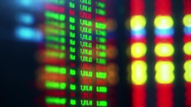 Online Stock Trading Program Led Display Monitor Trade Platform Backgrounds — Stok video