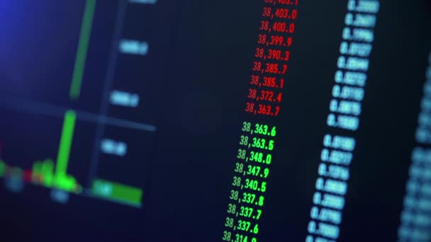 Trader Market Display Verde Vermelho Número Preço Câmbio Moeda Binária — Vídeo de Stock